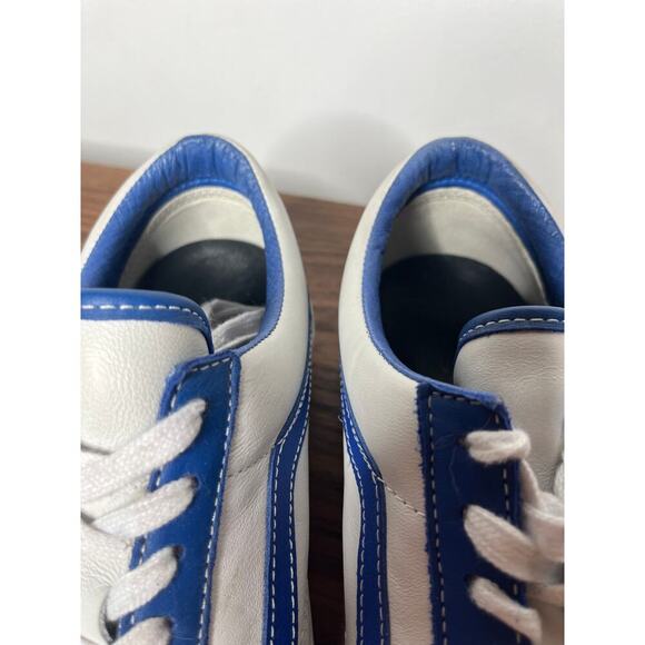 Vans Old Skool Leather Low Top White Nautical Blue M8.5/W10 Skater Casual - Picture 7 of 8